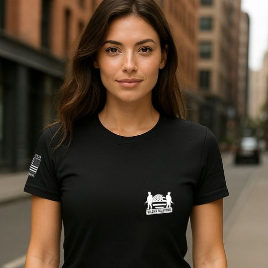 Front of I Got Your 6 tee featuring Soldier Solutions chest logo