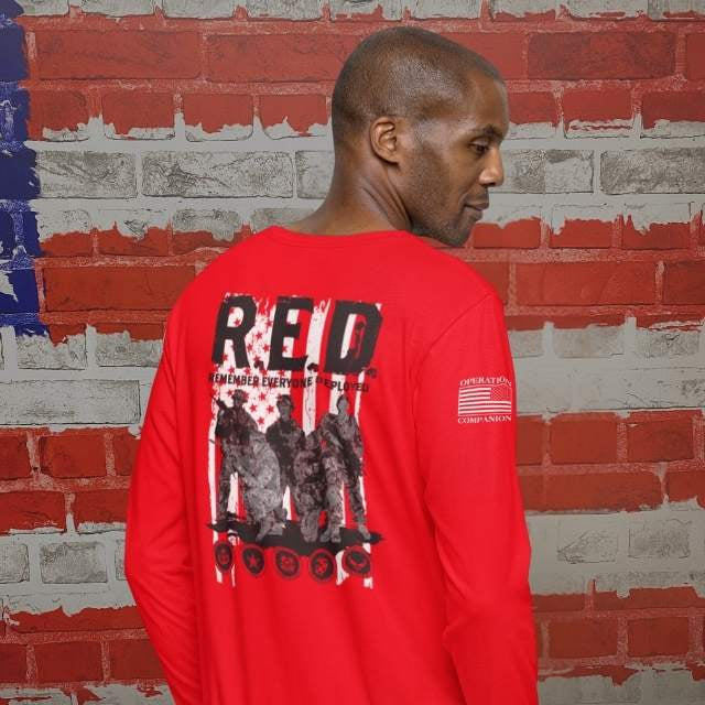 Remember Everyone Deployed – R.E.D. Friday Men’s Long Sleeve Tee