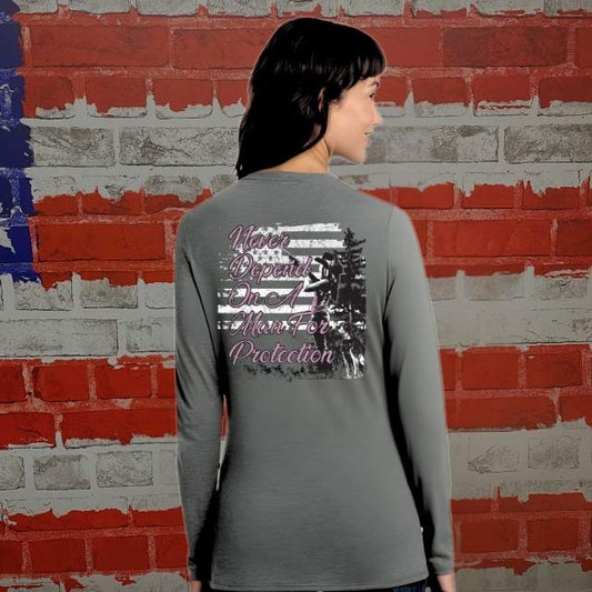 Never Depend On A Man Long Sleeve Tee