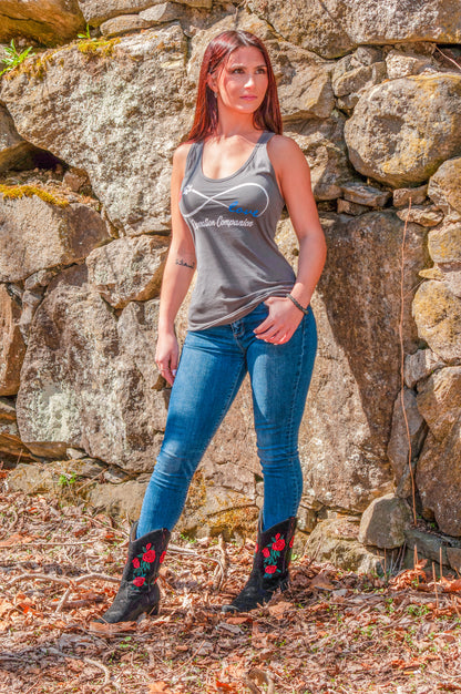 Infinity Tank women’s racerback front with Operation Companion infinity design